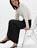 Plisse Midi Column Skirt