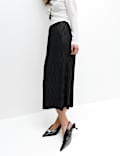Plisse Midi Column Skirt