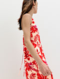 Leaf Print Strappy Midaxi Cami Dress