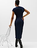 Cotton Rich V-Neck Midi Column Dress