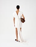 Satin Trail Back Mini Dress