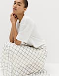 Mesh Checked Midi A-Line Skirt