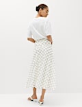 Mesh Checked Midi A-Line Skirt