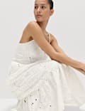 Pure Cotton Broderie Midaxi Cami Dress