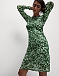 Robe midi coupe droite en maille jersey