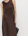 Robe midi taille basse en lyocell