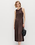 Robe midi taille basse en lyocell