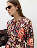 Pure Cotton Printed Midaxi Kaftan Dress