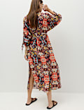 Pure Cotton Printed Midaxi Kaftan Dress