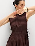 Pure Cotton Midi Waisted Dress