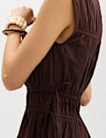 Pure Cotton Midi Waisted Dress