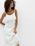 Pure Cotton Jacquard Midi Slip Dress