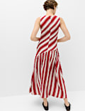 Striped Midaxi Drop Waist Dress