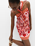 Floral Tie Detail Mini Shift Dress