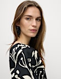 Pure Cotton Floral One Shoulder Midaxi Column Dress