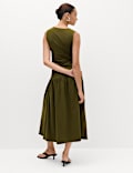 Jersey Ruched Midaxi Drop Waist Dress