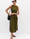 Jersey Ruched Midaxi Drop Waist Dress