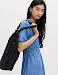 Cotton Rich Shirred Midi T-Shirt Dress