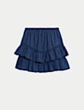 Minifalda 100 % algodón con bordado