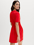 Cotton Rich Shirred Mini T-Shirt Dress