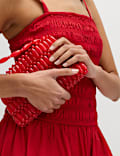 Pure Cotton Shirred Midi Cami Dress