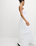 Pure Cotton Bandeau Maxi Waisted Dress