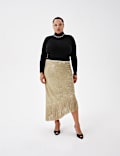 Sequin Asymmetric Fringe Skirt