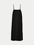 Robe midi style caraco coupe décontractée à bretelles et motif texturé