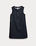 Denim Embellished Mini Shift Dress