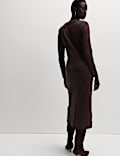 Cotton Rich Jersey Ribbed Midi Column Dress