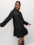 Funnel Neck Mini Smock Dress