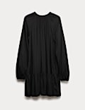 Funnel Neck Mini Smock Dress