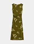 Mesh Jersey Column Midi Dress