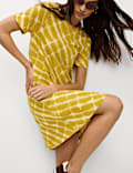 Pure Cotton Printed Mini T-Shirt Dress