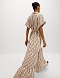 Pure Cotton Printed V-Neck Midaxi Shirt Dress