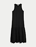 Pure Cotton Cutwork Midi Drop Waist Dress