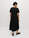 Pure Cotton Midi Drop Waist T-Shirt Dress