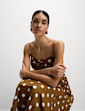 Pure Cotton Polka Dot Midaxi Cami Dress
