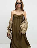 Lyocell Rich Textured Midaxi Cami Dress