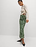 Jersey Printed Midi A-Line Skirt