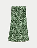 Jersey Printed Midi A-Line Skirt