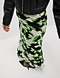 Jersey Printed Midi A-Line Skirt