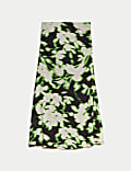 Jersey Printed Midi A-Line Skirt