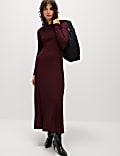 Mesh Jersey Midi Column Dress