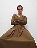 Robe midi taille basse 100 % coton