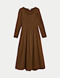 Robe midi taille basse 100 % coton