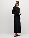 Jersey Round Neck Midi Column Dress