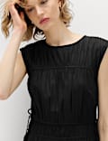Pure Cotton Tie Detail Mini Waisted Dress