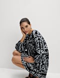 Minivestido con vuelo de algodón estampado