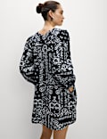 Cotton Rich Printed Mini Swing Dress